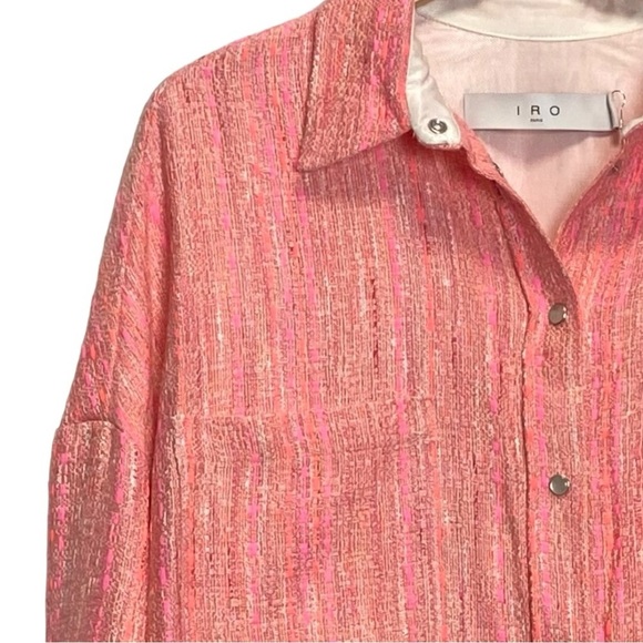 IRO Founda Fringed Bouclé Shirt Jacket - Picture 2 of 11